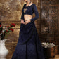 Pretty Navy Blue Georgette Lehenga Choli Set - Rajwada