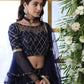 Pretty Navy Blue Net Lehenga Choli Set - Rajwada