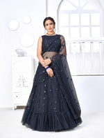 Pretty Navy Net Lehenga Set - Rajwada