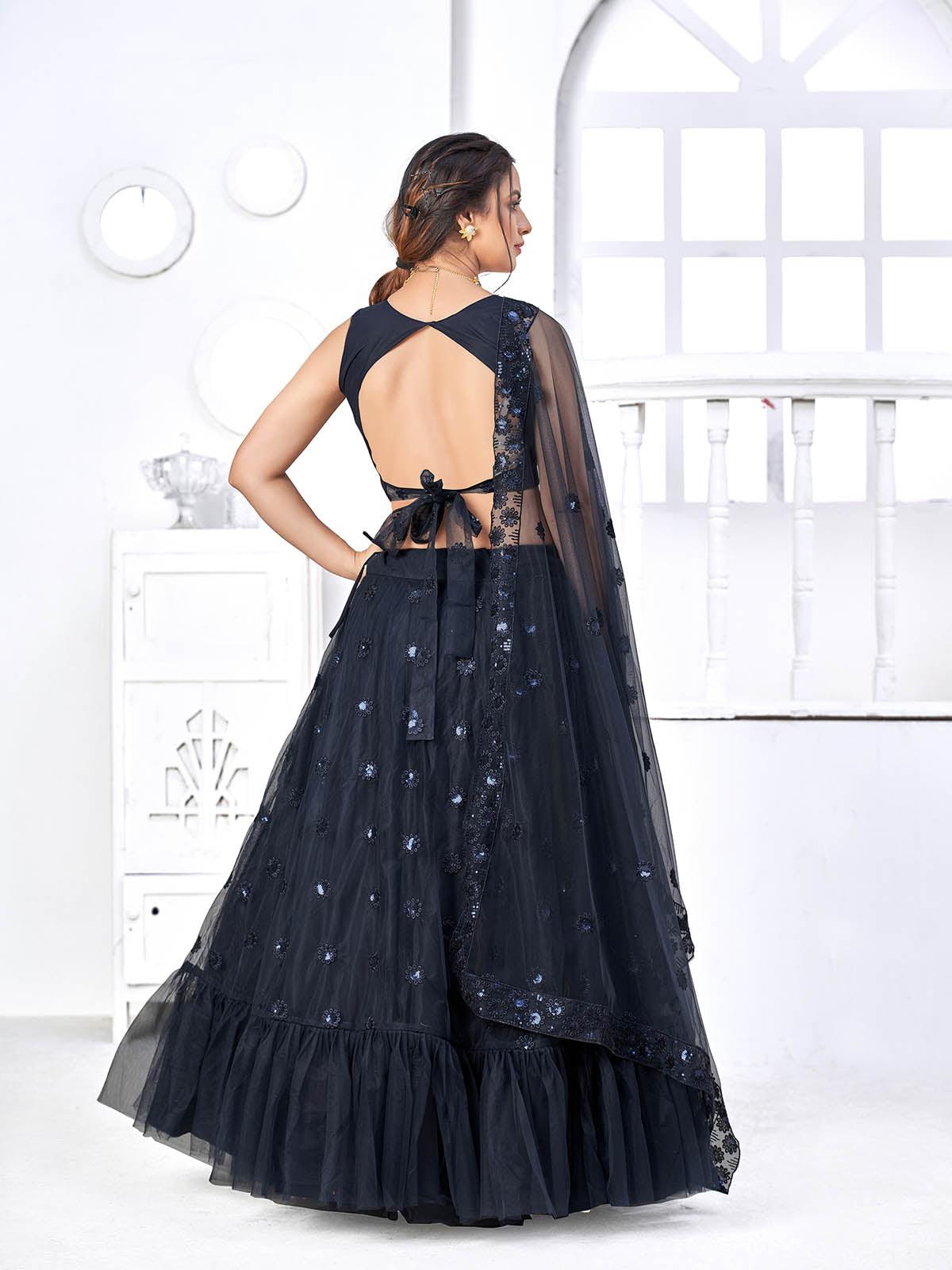 Pretty Navy Net Lehenga Set - Rajwada