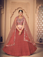 Pretty Orange Georgette Lehenga Set - Rajwada