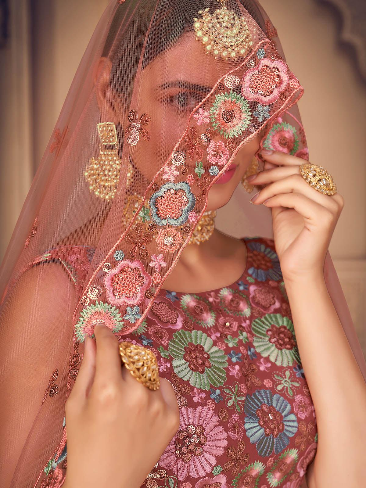 Pretty Orange Georgette Lehenga Set - Rajwada
