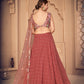 Pretty Orange Georgette Lehenga Set - Rajwada