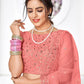 Pretty Peach Net Lehenga Set - Rajwada