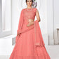 Pretty Peach Net Lehenga Set - Rajwada