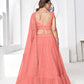 Pretty Peach Net Lehenga Set - Rajwada
