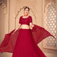 Pretty Red Georgette Lehenga Set - Rajwada