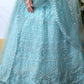 Pretty Sky Blue Net Lehenga Choli Set - Rajwada