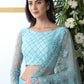 Pretty Sky Blue Net Lehenga Choli Set - Rajwada