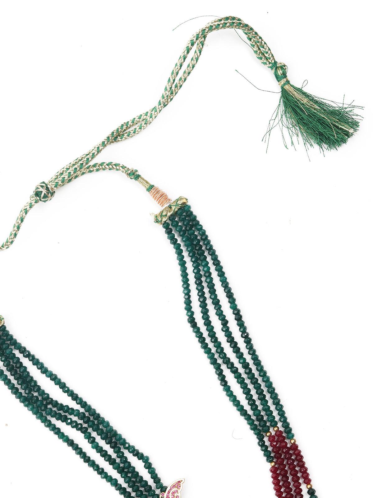 Princely Green Necklace Set - Rajwada