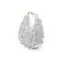 Rajwada Silver Polyester Silver Bead Work Hand Bag For Women