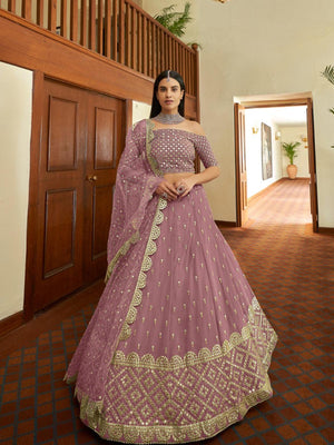 Purple Designer Lehenga Choli - Rajwada