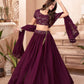Purple Faux Georgette Lehenga Set - Rajwada