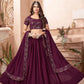 Purple Faux Georgette Lehenga Set - Rajwada