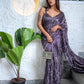 Rajwada Women Purple Sequin Saree With Unstitched Blouse