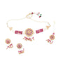 Ravishing White And Maroon Choker Necklace Set - Rajwada