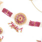 Ravishing White And Maroon Choker Necklace Set - Rajwada