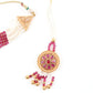 Ravishing White And Maroon Choker Necklace Set - Rajwada