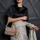 Rectangular Golden And Translucent White Clutch - Rajwada