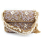 Rectangular Golden And Translucent White Clutch - Rajwada