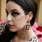 Rectangular Lovely Red & Clear Dangle Earrings - Rajwada
