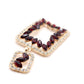 Rectangular Lovely Red & Clear Dangle Earrings - Rajwada