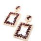 Rectangular Lovely Red & Clear Dangle Earrings - Rajwada