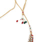 RED AND BLUE STONES AND KUNDAN SET - Rajwada