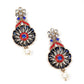 RED AND BLUE STONES AND KUNDAN SET - Rajwada