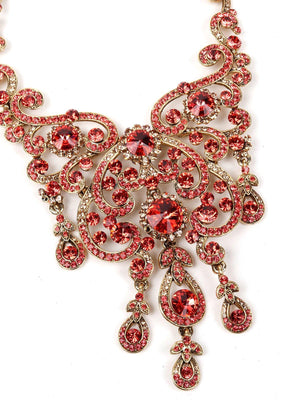 Red & Gold Stone Designer Set - Rajwada