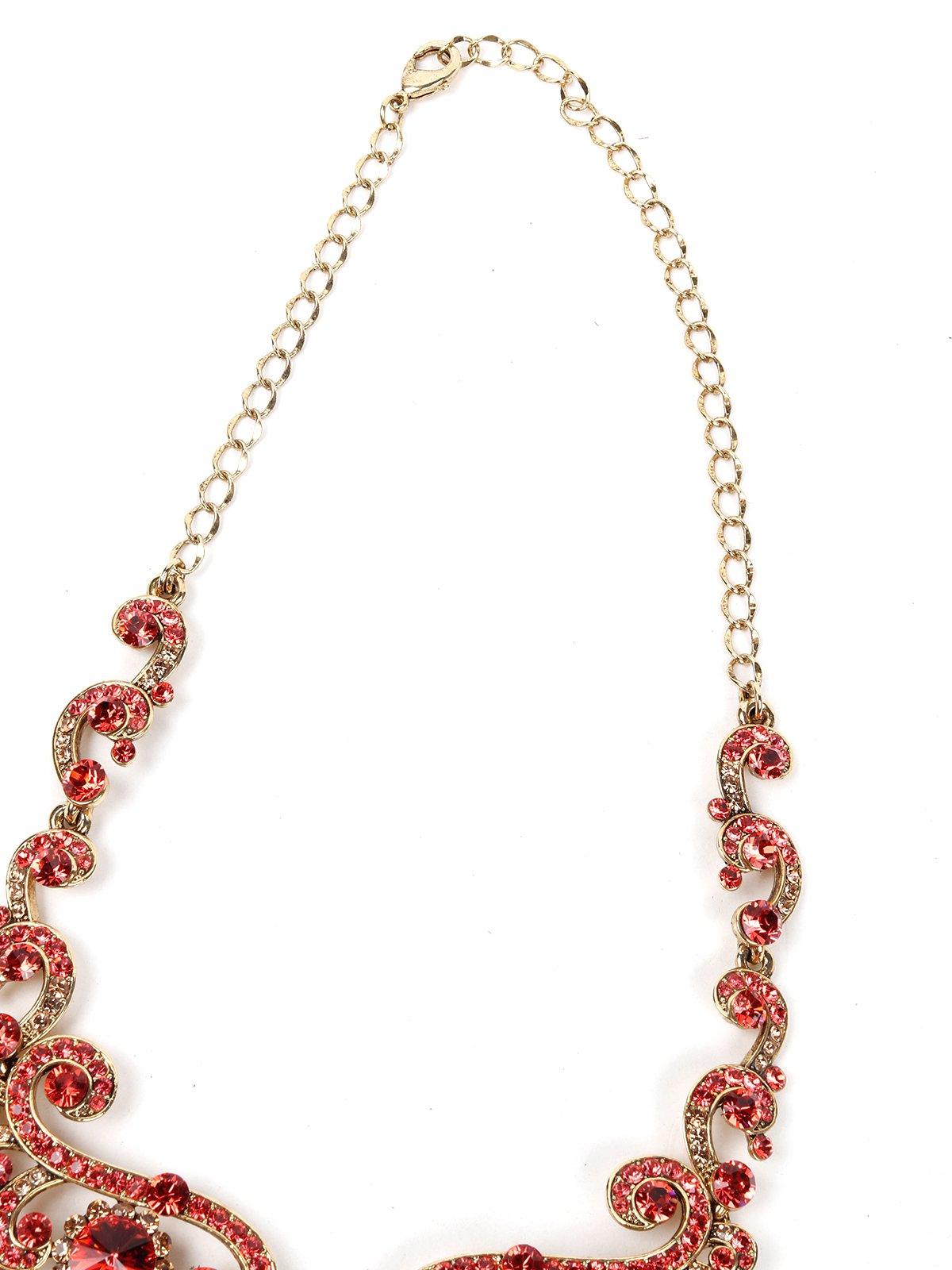 Red & Gold Stone Designer Set - Rajwada