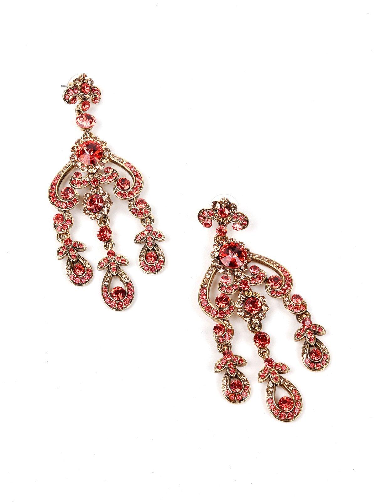 Red & Gold Stone Designer Set - Rajwada