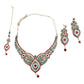 Red And Green Crystal Necklace Set - Rajwada