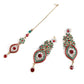 Red And Green Crystal Necklace Set - Rajwada