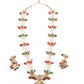 Red and green stunning beaded necklace set - Rajwada