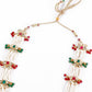 Red and green stunning beaded necklace set - Rajwada
