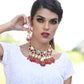 Red And White Choker Set - Rajwada