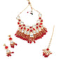 Red And White Choker Set - Rajwada
