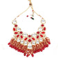 Red And White Choker Set - Rajwada