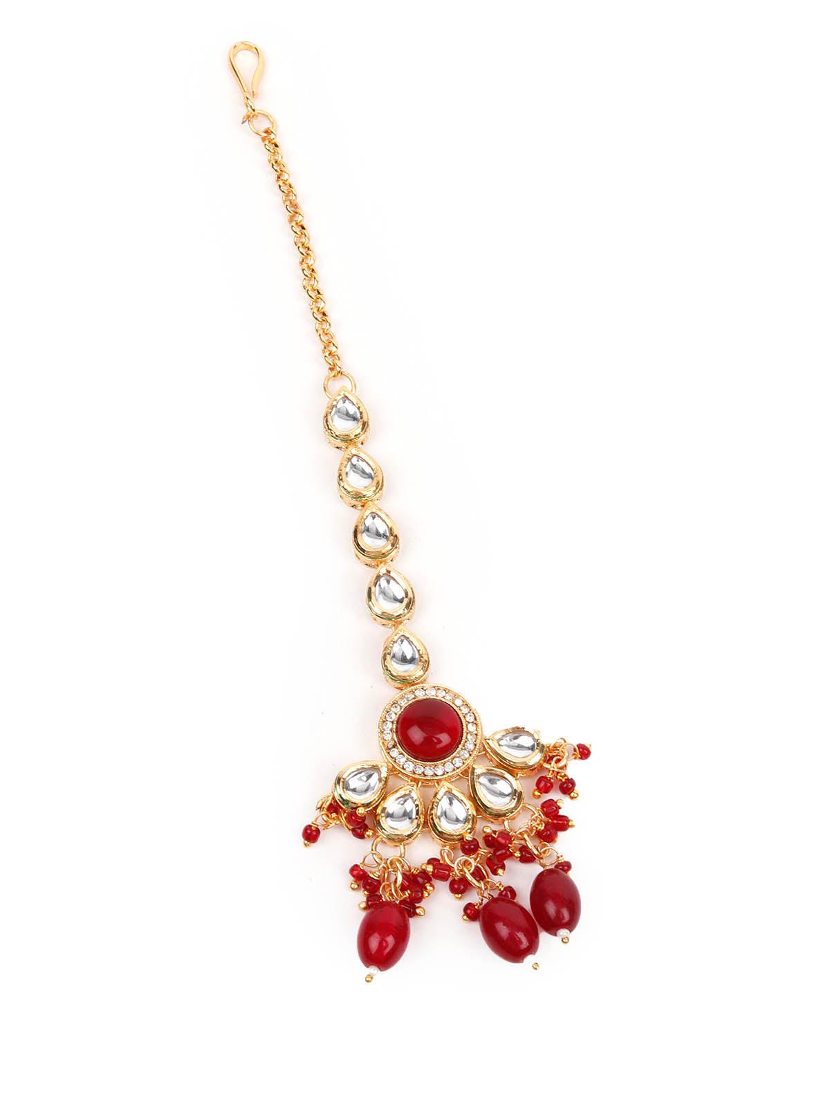 Red And White Choker Set - Rajwada