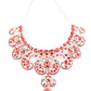 Red And White Crystal Floral Necklace Set - Rajwada