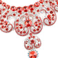 Red And White Crystal Floral Necklace Set - Rajwada