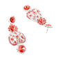 Red And White Crystal Floral Necklace Set - Rajwada