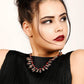 Red & white embellished necklace set - Rajwada