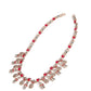 Red & white embellished necklace set - Rajwada