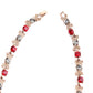 Red & white embellished necklace set - Rajwada
