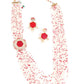 Red and White Kundan Jewellery Set - Rajwada