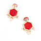 Red and White Kundan Jewellery Set - Rajwada