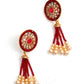 Red Bright Onyx-Pearl Necklace Set - Rajwada