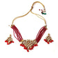 Red Elegant Kundan Necklace Set - Rajwada